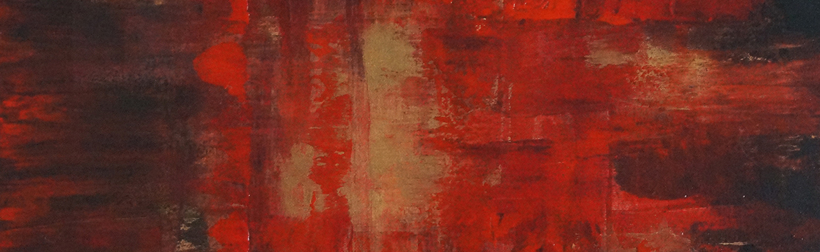 êinture abstraite noir rougfe et or